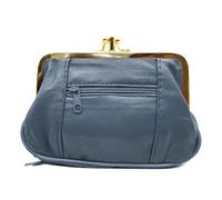 Charmoni - Cartera para mujer, cierre de clic clac, cierre con cremallera, 15 x 10 x 1 cm, Jeans azules, Taille unique, Clásico