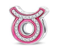 Charms Abalorios Colgante para mujer Cumpleaños de 12 Signos del Zodiaco, plata de ley 925, compatible con pulseras y collares Pandora, compatible con pulseras europeas para mujeres y niñas