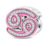 Charms Abalorios Colgante para mujer Cumpleaños de 12 Signos del Zodiaco, plata de ley 925, compatible con pulseras y collares Pandora, compatible con pulseras europeas para mujeres y niñas