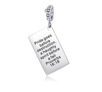 Charms para Mujer Compatibles con Pulseras Pandora, Religión Charms para Abalorio Colgante de Biblia de Cruz Regalo Joyas para Mujeres y Niñas