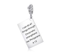 Charms para Mujer Compatibles con Pulseras Pandora, Religión Charms para Abalorio Colgante de Biblia de Cruz Regalo Joyas para Mujeres y Niñas