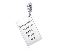 Charms para Mujer Compatibles con Pulseras Pandora, Religión Charms para Abalorio Colgante de Biblia de Cruz Regalo Joyas para Mujeres y Niñas
