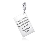 Charms para Mujer Compatibles con Pulseras Pandora, Religión Charms para Abalorio Colgante de Biblia de Cruz Regalo Joyas para Mujeres y Niñas