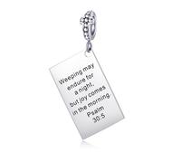 Charms para Mujer Compatibles con Pulseras Pandora, Religión Charms para Abalorio Colgante de Biblia de Cruz Regalo Joyas para Mujeres y Niñas