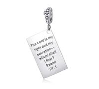 Charms para Mujer Compatibles con Pulseras Pandora, Religión Charms para Abalorio Colgante de Biblia de Cruz Regalo Joyas para Mujeres y Niñas
