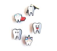 Charms para Zuecos/Adornos de Zapatos/Jibbitz crocs/Jibz/Pin Crocs/Shoe charms PVC/ 5 Unidades con diseño de dientes, Muelitas, Odontología. Decorazioni Per zoccoli