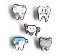 Charms para zuecos/Adornos para zuecos/Jjibbitz crocs/Pin Crocs/Shoe charms PVC / 5 Unidades con diseño de dientes, muelitas, odontología. Accessorie scarpe.
