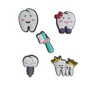 Charms para Zuecos con diseño de dientes/Jibbitz crocs/Jibz/Adornos de zapatos/Pin Crocs/Shoe charms de PVC 5 unidades Patrón dental