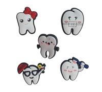 Charms para zuecos con diseño de dientes/Shoe charms PVC/Jibbitz crocs/jibz/Pin Crocs/Adornos para zapatos 5 Unidades Patrón Dental.