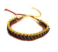 CharmsOfTheWorld Pulsera ajustable hecha a mano de Medellín - Bandera de Colombia colores - hilo italiano y aluminio