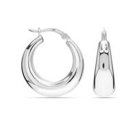 Charmsy - Pendientes de aro pequeños y gruesos de plata de ley 925 para mujer, aretes de aro clásicos con textura de clic, aretes de aro de plata para mujer, Plata de ley, Sin piedra preciosa