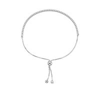 Charmsy Pulseras de tenis para mujer, pulsera de circonita cúbica chapada en rodio, pulsera deslizante ajustable para mujer, pulsera minimalista de regalo de joyería