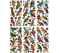 Charo Pegatinas coloridas de pájaros, pato, loro, animales, 92 piezas, 1 hoja de 265 mm x 200 mm, pegatinas para manualidades, fiestas infantiles, aspecto metálico