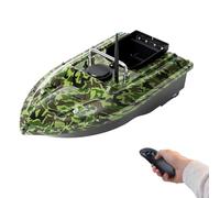 Charocean Bote de pesca con mando a distancia, 500 m, con luz LED de navegación, mando a distancia, barco de cebo con mando a distancia, 1,5 kg de carga (camuflaje)