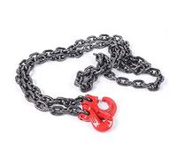Charocean Cadena de seguridad forestal de 3 m / 8 mm, 1 hebra, 20 Mn2, acero de aleación con gancho, cadena de alta resistencia, para levantar maquinaria, edificios, construcción, barcos, elevación de
