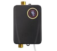 Charocean Mini calentador de agua eléctrico para cocina, 230 V, 3500 W, con indicador de temperatura LED, sin depósito, para baño, cocina, color rojo (negro)