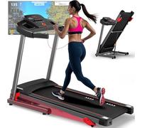 CharonFit T300 - Cinta de correr plegable reclinable hasta 12 km/h: motor de 2,5 CV, 3 opciones de inclinación, capacidad de carga 120 kg, APP compatible