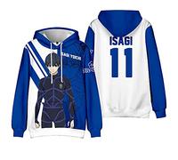 Charous Anime Blue Lock Cosplay Isagi Yoichi Sudadera con Capucha,Impresión 3D Sudadera para Manga Cosplay o Regalo