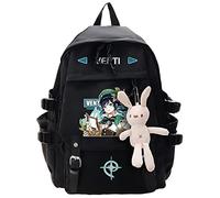 Charous Mochila De Nailon Game Genshin Impact Venti, Bolso Escolar Impermeable De Moda 2022, Bolso Universitario,Negro,L
