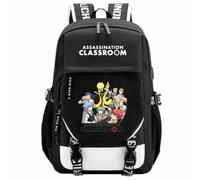 Charous Mochila escolar con estampado de dibujos animados de anime Assassination Classroom de tela Oxford para fanáticos del manga, regalo de cosplay, negro 6, One Size, Mochilas daypack