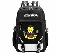 Charous Mochila escolar de anime Assassination Classroom Cosplay Korosensei Print de tela Oxford, utilizada para fanáticos del manga, regalo, negro 1, One Size, Mochilas daypack