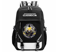 Charous Mochila escolar de anime Assassination Classroom Cosplay Korosensei Print de tela Oxford, utilizada para fanáticos del manga, regalo, negro 3, One Size, Mochilas daypack