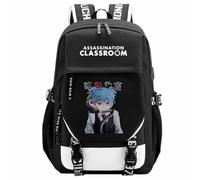 Charous Mochila escolar de anime Assassination Classroom Shiota Nagisa con dibujos animados, tela Oxford, para fanáticos del manga, regalo de cosplay, negro 5, One Size, Mochilas daypack