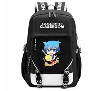 Charous Mochila escolar de anime Assassination Classroom Shiota Nagisa con dibujos animados, tela Oxford, para fanáticos del manga, regalo de cosplay, Negro 2, One Size, Mochilas daypack