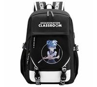 Charous Mochila escolar de anime Assassination Classroom Shiota Nagisa con dibujos animados, tela Oxford, para fanáticos del manga, regalo de cosplay, negro 1, One Size, Mochilas daypack