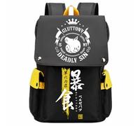 Charous Mochila escolar de tela Oxford de anime The Seven Deadly Sins Boar's Sin of Gluttony, para fanáticos del manga y cosplay, Amarillo, One Size, Mochilas daypack