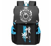 Charous Mochila escolar de tela Oxford de anime The Seven Deadly Sins Dragon's Sin of Wrath, para fanáticos del manga y cosplay, Blue, One Size, Mochilas daypack