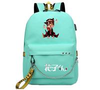 Charous Mochila escolar de tela Oxford de Hanako-kun con diseño de anime para el baño, ideal para los fanáticos del manga Hanako o cosplay, verde 2, One Size, Mochilas daypack