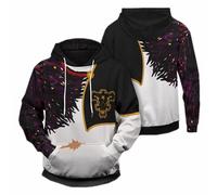 Charous Sudadera con capucha de anime Black Clover Asta para cosplay, unisex, impresión digital 3D, utilizada para fanáticos del manga, festivales, regalo, Negro 2, L