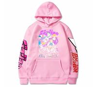 Charous Sudadera con capucha de anime JoJo's Bizarre Adventure Street Style engrosada y cálida con dibujos animados para fanáticos del manga JOJO, rosa, 4XL