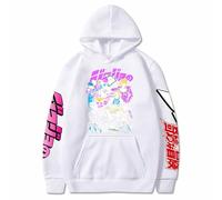 Charous Sudadera con capucha de anime JoJo's Bizarre Adventure Street Style engrosada y cálida con dibujos animados para fanáticos del manga JOJO, blanco, 4XL