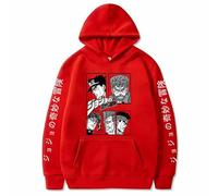 Charous Sudadera con capucha de anime JoJo's Bizarre Adventure Thicken Warm Soft Cartoon Print utilizada para los fanáticos del manga JOJO Cosplay, rosso, 4XL