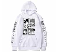 Charous Sudadera con capucha de anime JoJo's Bizarre Adventure Thicken Warm Soft Cartoon Print utilizada para los fanáticos del manga JOJO Cosplay, blanco, 4XL