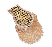 Charretera Hombro Insignias de hombro, cadena con borlas, charretera, alfiler de pecho, remache de cristal, chaqueta brillante y elegante, broche vintage(Style 11)