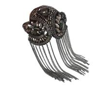 Charretera Hombro Shoulder Board Badges Handmade Rhinestone Tassel Chain Beads Patch Metal Epaulet Epaulette Brooch(Color01)