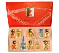 Charrier Parfums Top 10 Les Parfums de France - Caja lujosa de cartón que contiene 10 botellas en miniatura con Eau De Parfum, Color Rojo, 52,7 ml