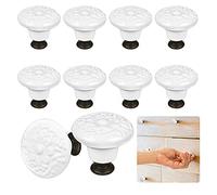 Charshiu 12 Piezas Pomo de Armario Redondo de Cerámica Blanco Puerta Pomo Gabinete Retro Vintage Tirador Pomos para Cajón Pomos Redondos Blancos Vintage para Muebles Armarios de Cocina,Cajones