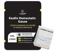 Charter Tactical First Aid Advanced Quick Clotting Combat Gasa - Gasa hemostática flexible para detener el kit de sangrado más rápido, con gasa de coagulación rápida, kit de supervivencia, 7,6 cm x