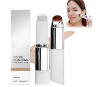 Chartming Color Changing Foundation Stick,2-in-1 Foundation Stick with Brush,White Color-Changing Cream,Full Coverage Concealer,Waterproof Long-Lasting Sweatproof for Natural Makeup(Natural)