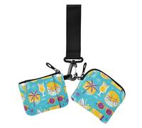 Chartreuse Beach Resort Party - Cartera para mujer, gran capacidad, tarjetero protector con cremallera y bolsillo para monedas para mujer, 2 unidades, Chartreuse Beach Resort Party, 1 size, Casual