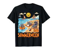 Chartreux Cat Spooky Summerween Vacaciones Tropical Beach Camiseta