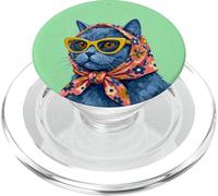 Chartreux Fashion Cats - Portada de Revista, diseño de Gatos PopSockets PopGrip para MagSafe