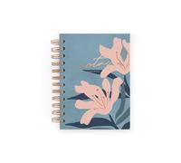 CHARUCA - Cuaderno de Notas con Puntos en el Interior | Tapa Dura | Ideal para Notas Dibujos y/o Fotos - 200 Páginas con Puntos, Mini, 12X16.5 cm. Pon tu nombre en dorado. (Blue bloom)