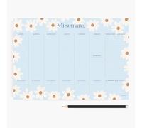 CHARUCA - Planificador Charuca Semanal A4 | Tu Semana a la Vista y en Orden con Organizador de 60 Hojas a Todo Color Tamaño A4, Flores Azul, 29.7x21 cms