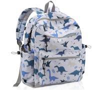 Chase Chic Mochila Escolar Niño Dinosaurio Gris 5-9 Años - Tamaño Mediano 13L (Apto A4) Resistente al Agua Ergonómica para Primaria
