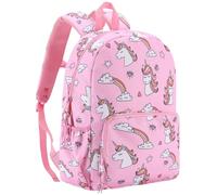 Chase Chic Mochila Infantil Resistente al Agua con Correa de Pecho - Mochila Escolar Ligera para Niños 3-6 Años, Espalda Acolchada y Bolsillos Laterales, Varios Estilos, Diseño de Unicornio Rosa